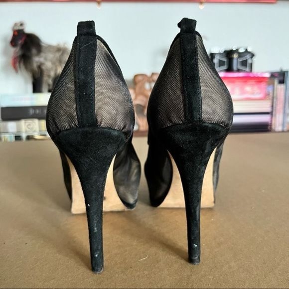 Fendi Mesh Platform Suede Heels - Picture 5 of 10